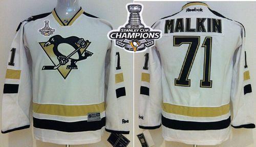Penguins #71 Evgeni Malkin White 2014 Stadium Series 2016 Stanley Cup Champions Stitched Youth NHL Jersey