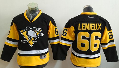 Penguins #66 Mario Lemieux Black Alternate Stitched Youth NHL Jersey