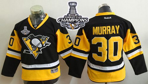 Penguins #30 Matt Murray Black Alternate 2016 Stanley Cup Champions Stitched Youth NHL Jersey