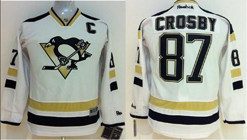 Penguins #87 Sidney Crosby White 2014 Stadium Series Stitched Youth NHL Jersey