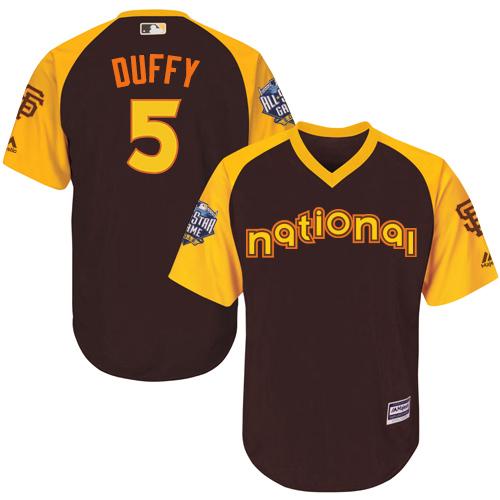 Giants #5 Matt Duffy Brown 2016 All-Star National League Stitched Youth MLB Jersey