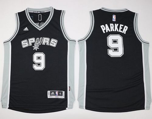Spurs #9 Tony Parker Black Youth Stitched NBA Jersey