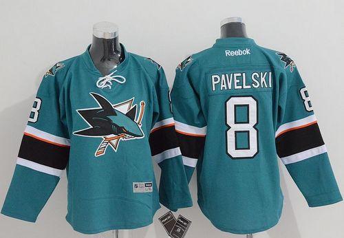 Sharks #8 Joe Pavelski Green Stitched Youth NHL Jersey