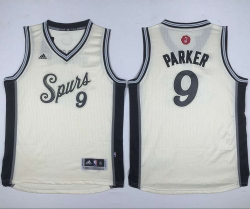 Spurs #9 Tony Parker Cream 2015-2016 Christmas Day Youth Stitched NBA Jersey