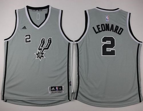 Spurs #2 Kawhi Leonard Grey Youth Stitched NBA Jersey
