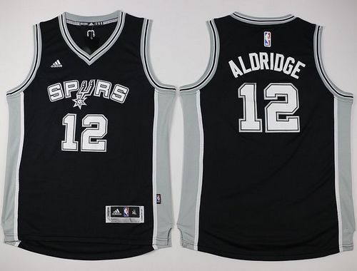 Spurs #12 LaMarcus Aldridge Black Youth Stitched NBA Jersey