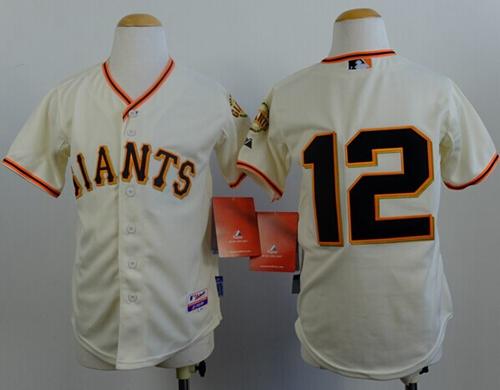 Giants #12 Joe Panik Cream Cool Base Stitched Youth MLB Jersey