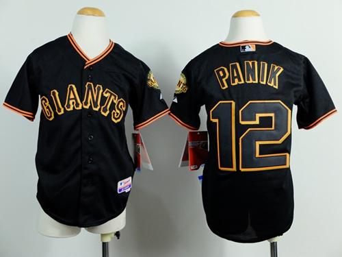 Giants #12 Joe Panik Black Cool Base Stitched Youth MLB Jersey