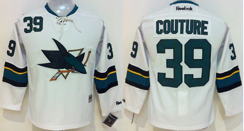 Sharks #39 Logan Couture White Stitched Youth NHL Jersey