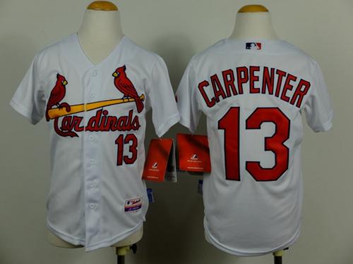 Cardinals #13 Matt Carpenter White Cool Base Stitched Youth MLB Jersey