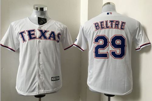 Rangers #29 Adrian Beltre White Cool Base Stitched Youth MLB Jersey