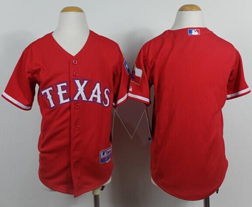 Rangers Blank Red Cool Base Stitched Youth MLB Jersey