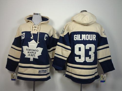 Maple Leafs #93 Doug Gilmour Blue Sawyer Hooded Sweatshirt Stitched Youth NHL Jersey