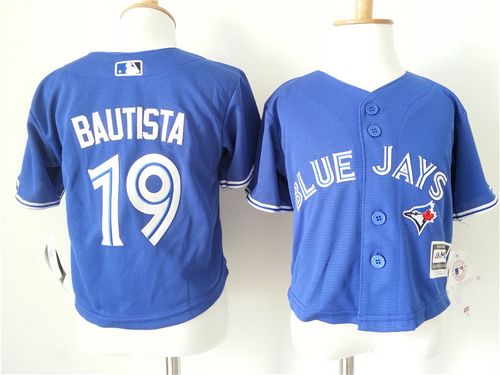 Toddler Blue Jays #19 Jose Bautista Blue Cool Base Stitched MLB Jersey