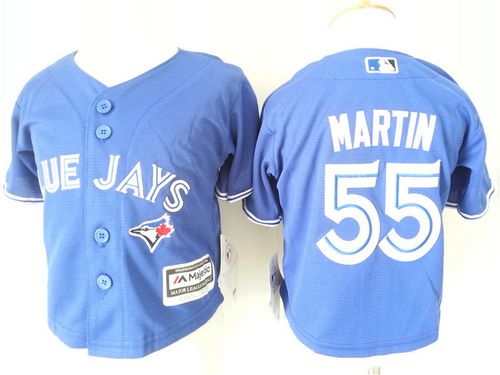 Toddler Blue Jays #55 Russell Martin Blue Cool Base Stitched MLB Jersey