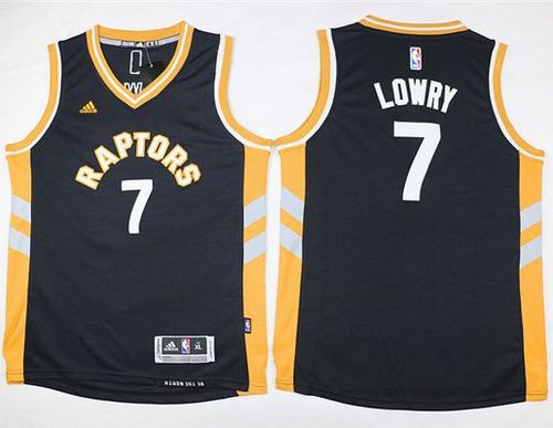 Raptors #7 Kyle Lowry Black Youth Stitched NBA Jersey