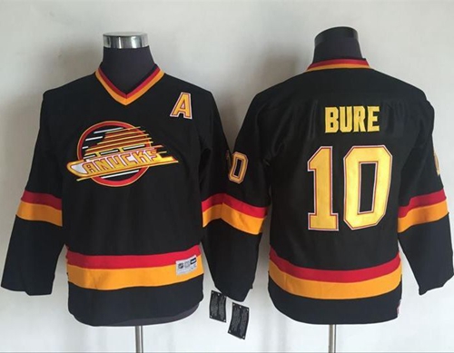 Canucks #10 Pavel Bure Black CCM Throwback Youth Stitched NHL Jersey