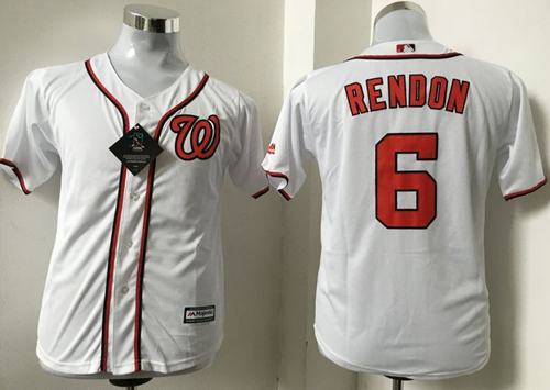 Nationals #6 Anthony Rendon White Cool Base Stitched Youth MLB Jersey