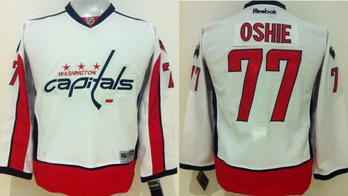 Capitals #77 T.J Oshie White Stitched Youth NHL Jersey