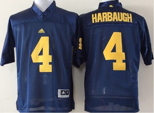 Wolverines #4 Jim Harbaugh Blue Stitched Youth NCAA Jersey
