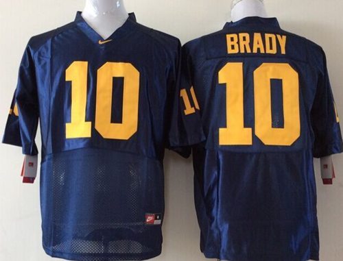 Wolverines #10 Tom Brady Blue Stitched Youth NCAA Jersey