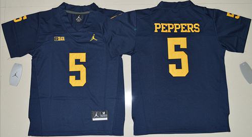 Wolverines #5 Jabrill Peppers Navy Blue Jordan Brand Stitched Youth NCAA Jersey