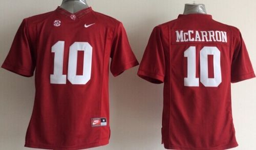 Crimson Tide #10 AJ McCarron Red Stitched Youth NCAA Jersey