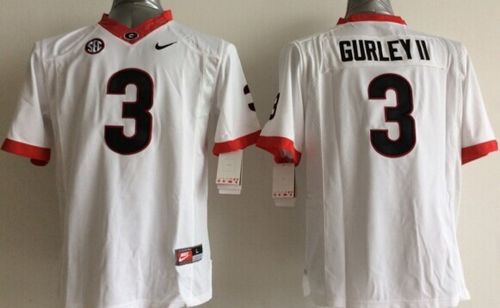 Bulldogs #3 Todd Gurley II White Stitched Youth NCAA Jersey