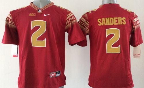 Seminoles #2 Deion Sanders Red Limited Stitched Youth NCAA Jersey