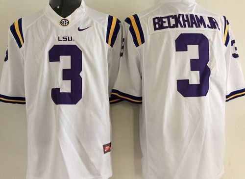 Tigers #3 Odell Beckham Jr White Limited Stitched Youth NCAA Jersey