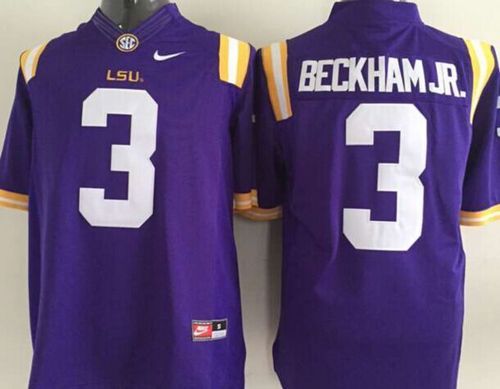 Tigers #3 Odell Beckham Jr Purple Limited Stitched Youth NCAA Jersey