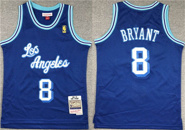 Youth Los Angeles Lakers #8 Kobe Bryant Blue Stitched Basketball Jersey