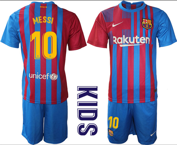 Barcelona #11 Messi Home Kid Soccer Club Jersey