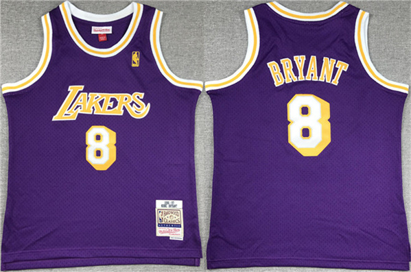 Youth Los Angeles Lakers #8 Kobe Bryant Purple Stitched Basketball Jersey