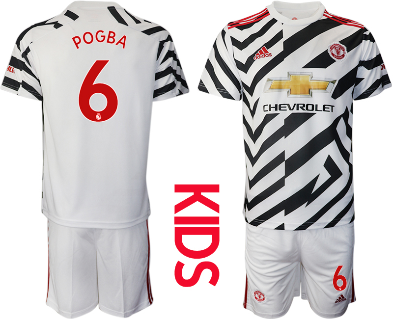 Manchester United #6 Pogba Away Kid Soccer Club Jersey