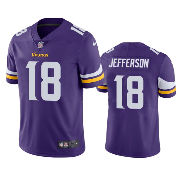 Youth Minnesota Vikings #18 Justin Jefferson 2020 Purple Vapor Untouchable Limited Stitched Jersey