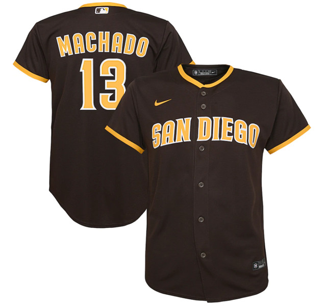 Youth San Diego Padres #13 Manny Machado Brown Stitched MLB Jersey