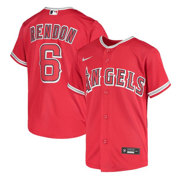 Youth Los Angeles Angels #6 Anthony Rendon Red Stitched MLB Jersey