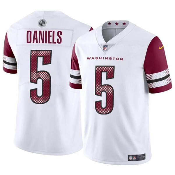 Youth Washington Commanders #5 Jayden Daniels White 2024 Draft Vapor Limited Football Stitched Jersey
