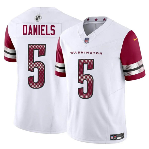 Youth Washington Commanders #5 Jayden Daniels White 2024 Draft F.U.S.E. Vapor Limited Football Stitched Jersey