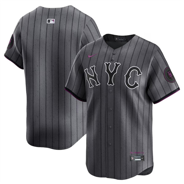 Youth New York Mets Blank Graphite 2024 City Connect Limited Stitched Jersey