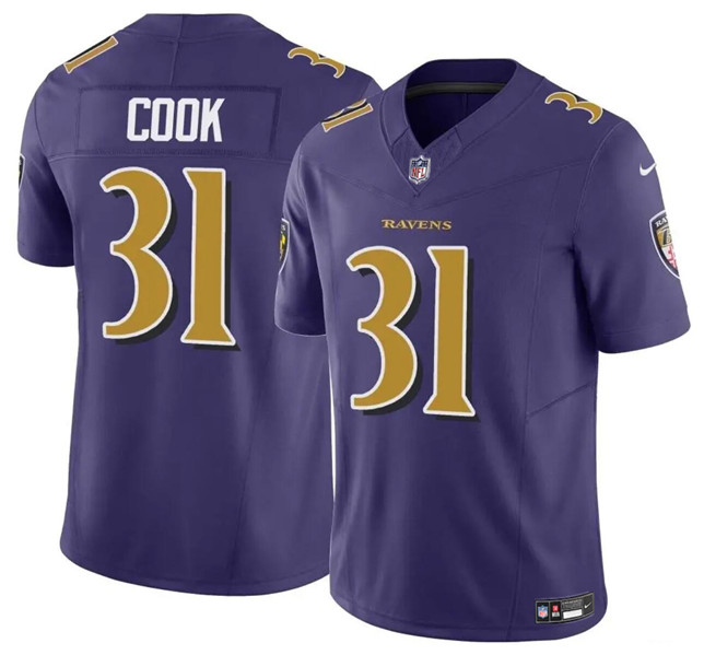 Youth Baltimore Ravens #31 Dalvin Cook Purple 2024 F.U.S.E. Color Rush Jersey