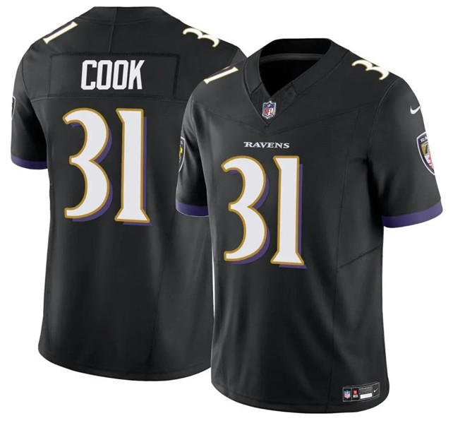 Youth Baltimore Ravens #31 Dalvin Cook Black 2024 F.U.S.E. Jersey