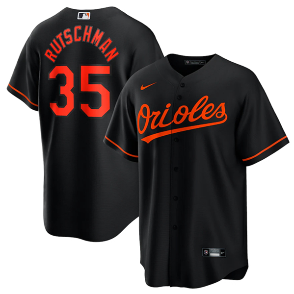 Youth Baltimore Orioles #35 Adley Rutschman Black Cool Base Stitched Baseball Jersey