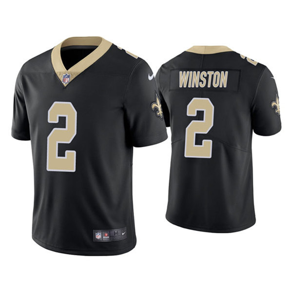 Youth New Orleans Saints #2 Jameis Winston Black Vapor Untouchable Limited Stitched Jersey