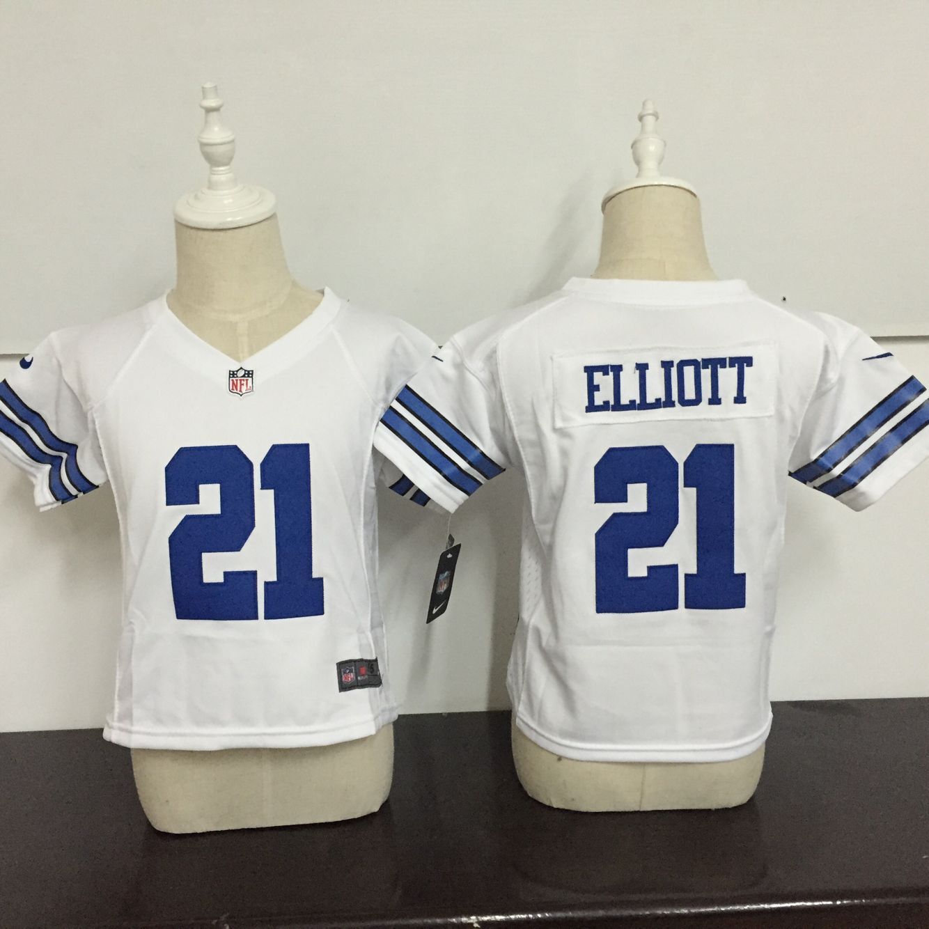 Toddler Nike Dallas Cowboys #21 Ezekiel Elliott White Stitched NFL Jersey