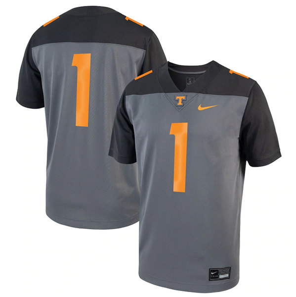 Youth Tennessee Volunteers #1 Gray Football Stitched Jersey