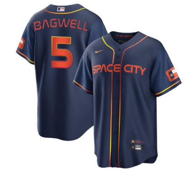 Youth Houston Astros #5 Jeff Bagwell 2022 Navy City Connect Stitched Jersey