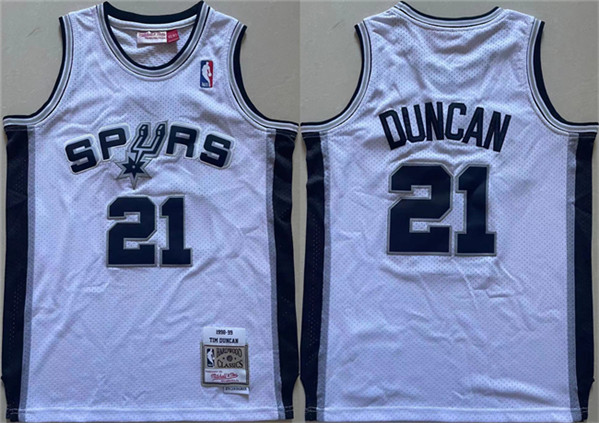 Youth San Antonio Spurs #21 Tim Duncan White Stitched Jersey