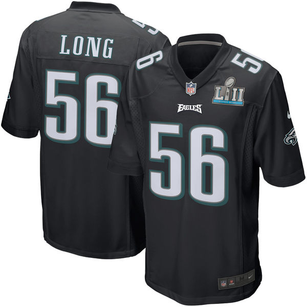 Youth Philadelphia Eagles #56 Chris Long Black Super Bowl LII Game Event Stitched NFL Jersey